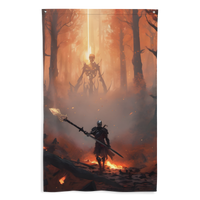 Drapeau Squelette forêt en flamme