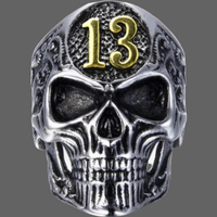 Bague Tete de mort chiffre 13