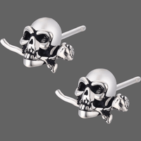 Boucles d’oreilles crane rose dans le bouche - Boucle d