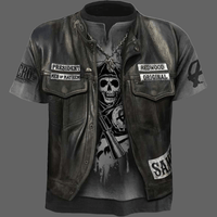 T-shirt trompe l’oeil tête de mort SOA pour homme - S -
