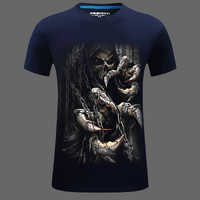 T-shirt faucheuse aux ongles longs - Bleu foncé / 2XL -