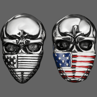 Bague acier crane drapeau USA