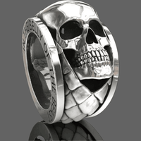 Bague Tête de mort reptile