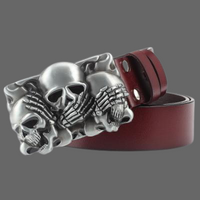 Ceinture Tête de mort qui rient homme