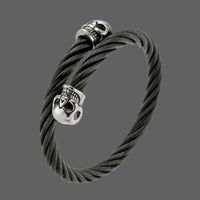 Bracelet double crane acier - Noir - Bracelet