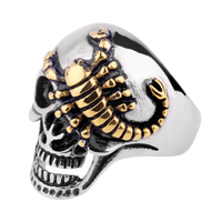 Bague crane et scorpion