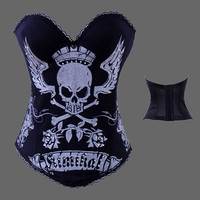 Bustier tete de mort pour femme - Silver / XXL - Bustier