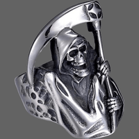 Bague la Faucheuse pour homme en acier