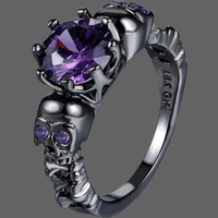 Bague tête de mort en or noir