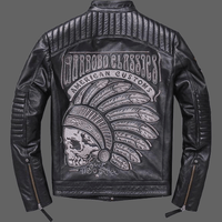 Blouson cuir tête de mort indien JAYDEN ROSE - blouson