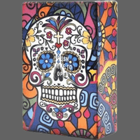 Boite à cigarette Tête de mort moustachue - Briquet
