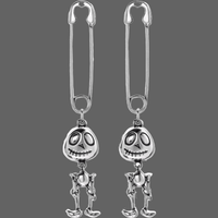 Boucle d’oreille pendentif tête de mort Argent - Boucle d