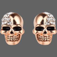 Boucles d’oreilles tête de mort strass - Boucle d oreille