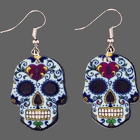 Boucles d’oreilles têtes de mort Calavera - Boucle d oreille