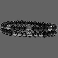 Bracelet tête de mort perles - Bracelet