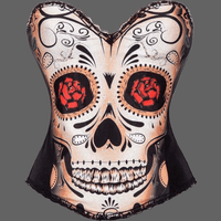 Bustier tête de mort Mexicaine pour femme - Noir / L -