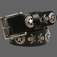Ceinture en cuir Têtes de mort - Ceinture