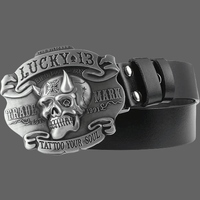 Ceinture Tête de mort homme diable - Noir / 125cm - Ceinture