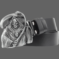 Ceinture Tête de mort homme La Faucheuse - Noir / 125cm -