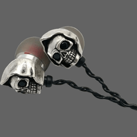 Ecouteurs Tête de mort en métal filaire - Ecouteur