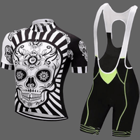 Ensemble cycliste homme tete de mort - Vert / S - Maillot
