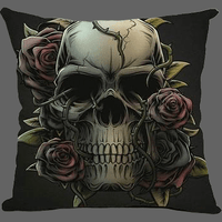 Housse de coussin 45x45 cm tete de mort - Coussin
