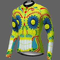 Maillot cyclisme tete de mort mexicaine manches longues -