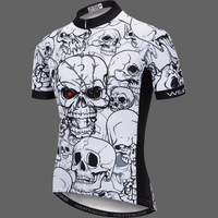 Maillot cycliste tete de mort blanc et noir - XL - Maillot