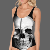 Maillot de bain une pièce Tête de Mort souriante pour femme