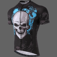 Maillot velo tete de mort Femme - Bleu / XXL - Maillot velo
