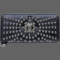 Portefeuille tête de mort femme - Noir - portefeuille