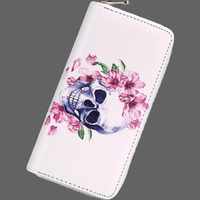 Portefeuille tête de mort rose - portefeuille