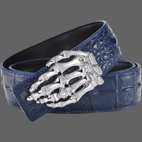 Ceinture crocodile main de squelette - Ceinture