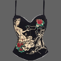 Bustier Nurse & Skull pour femme - Noir / M - Bustier