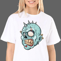 T-shirt Tête de mort à pointe - Blanc / XXL - T-shirt