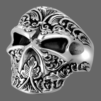 Bague tête de mort argent design