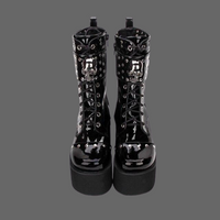 Bottines Gothiques talons compensés - Noir / 41 - Chaussures