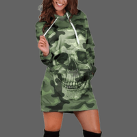 Robe Camouflage tête de mort - Vert / S - Chemise