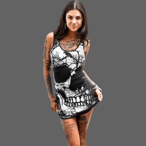 Robe tete de mort femme cheap