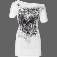 Robe sexy tête de mort pour femme - Blanc / L - robe