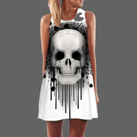 Robe tête de mort en sang droite - XL - robe