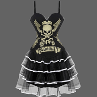 Robe vintage bustier tête de mort - Or / XXL - robe