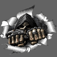 Sticker Game Over Tête de mort 13x14cm - Sticker