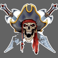 Sticker pirate tete de mort 15.7x14cm - WCS423 / 1 piece -