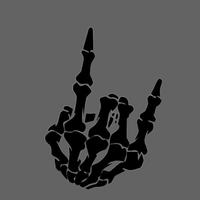 Sticker signe des cornes 12.8*17.7CM - Noir - Sticker