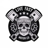 Sticker Waterproof Tête de mort Live fast 13*13cm - Sticker