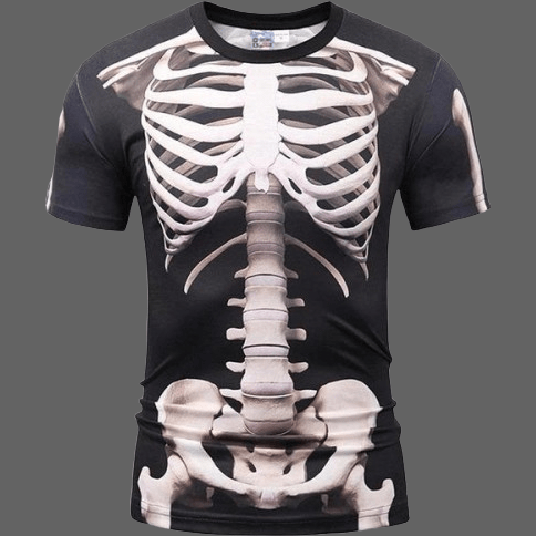 T shirt squelette 3D pour homme Tetes de mort