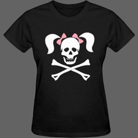 T-shirt tete de mort à couettes - T-shirt
