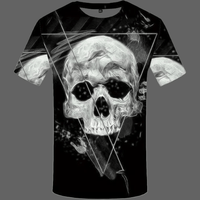 T-shirt Tête de mort blanche - S - T-shirt