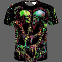 T-shirt tête de mort cigarette - L - T-shirt